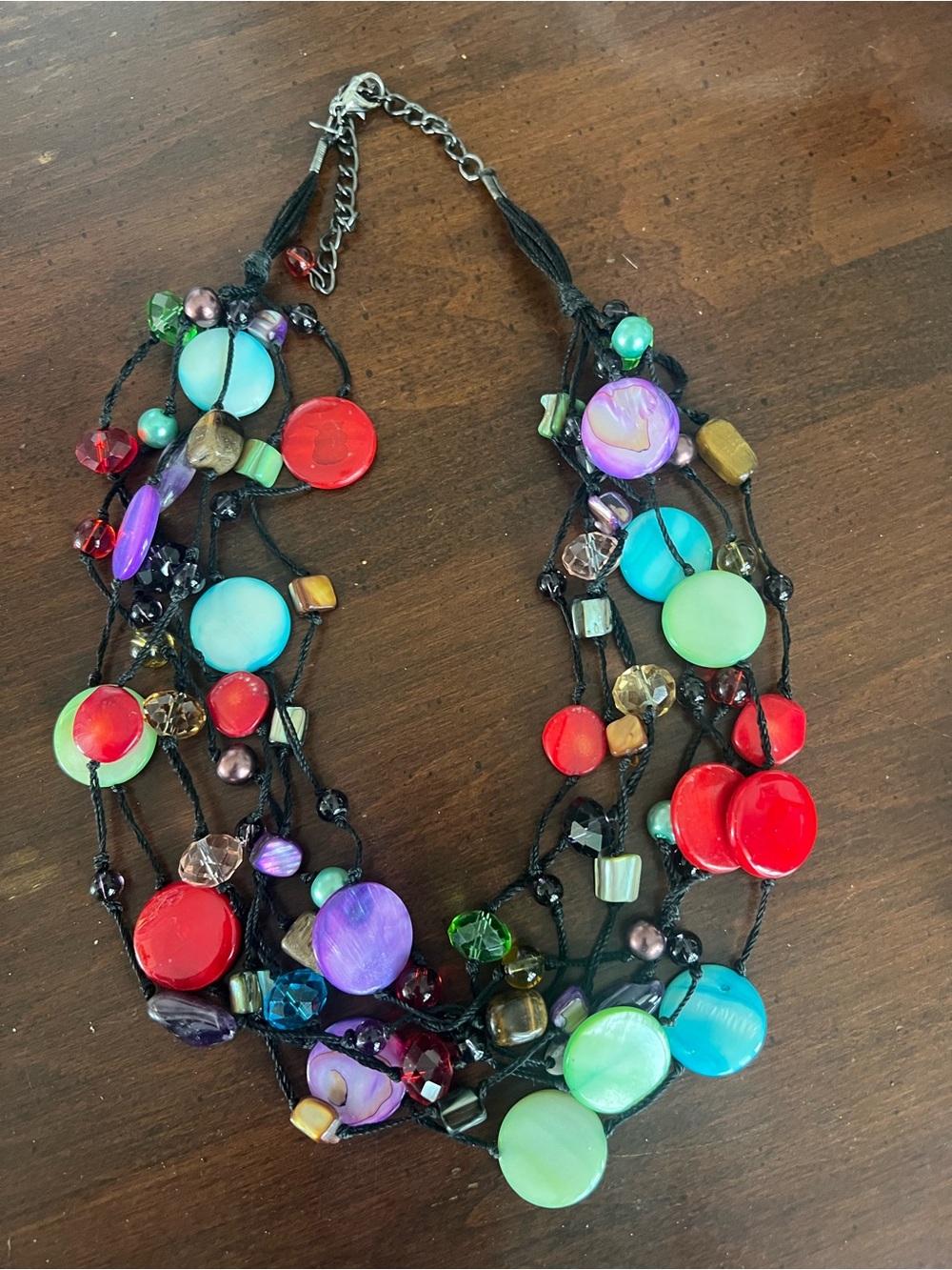 Premier Designs Multicolor Layered Disc Bead Necklace